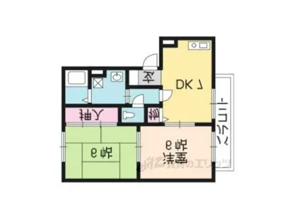 ディアコート(2DK/2階)の間取り写真