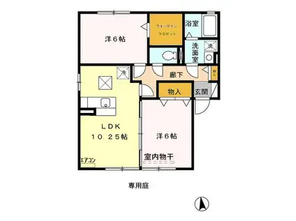 ノイエ・シュタットA(2LDK/1階)の間取り写真