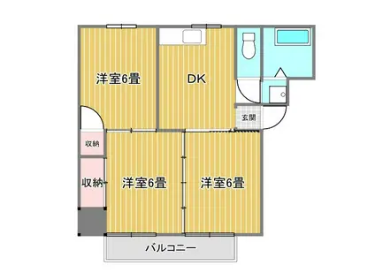 コーポ佐藤(3DK/2階)の間取り写真