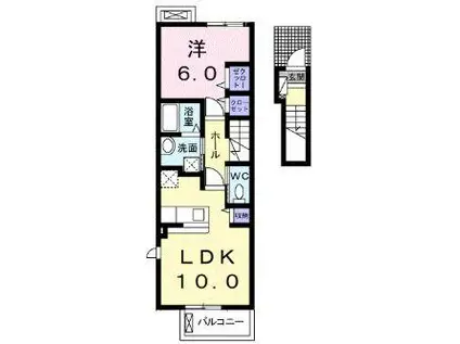 グランソレイユHMI(1LDK/2階)の間取り写真