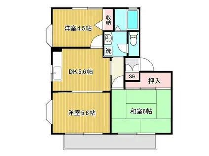 シャトルファーム(3DK/2階)の間取り写真