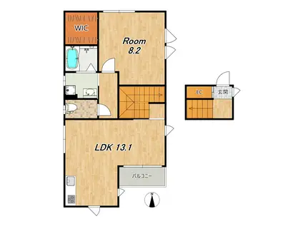 ウッディー東福寺(1LDK/3階)の間取り写真