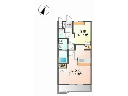 パディ ペルコルソ(1LDK/2階)の間取り写真