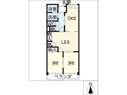 第三富士コーポ(2LDK/2階)の間取り写真