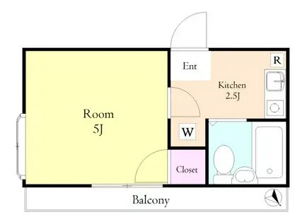 シャトー藤実(1K/2階)の間取り写真