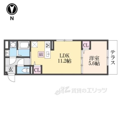 FLEURⅡ(1LDK/1階)の間取り写真
