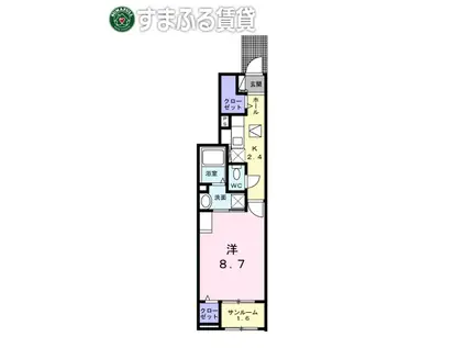 マスコット ハウスII(1K/1階)の間取り写真