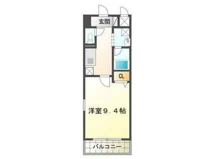 セジュールCR(1K/5階)の間取り写真