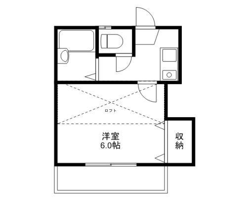 HIM竹田(1K/2階)の間取り写真