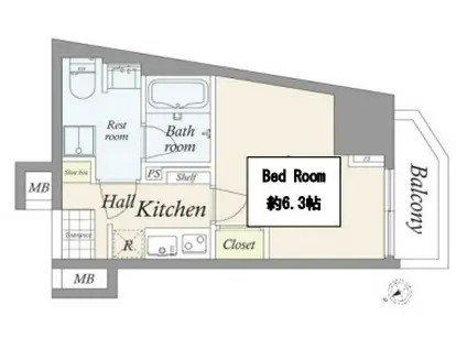 VALORE NISHISUGAMO(1K/13階)の間取り写真