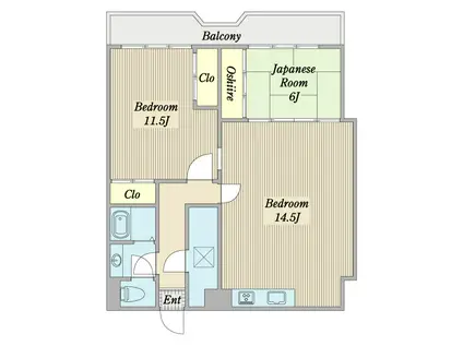 北野町アーバンライフ(2LDK/4階)の間取り写真