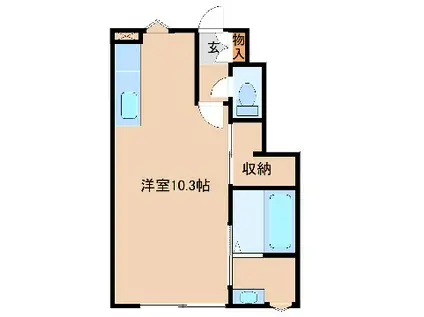 INTEGRAL BRUGGE(ワンルーム/1階)の間取り写真