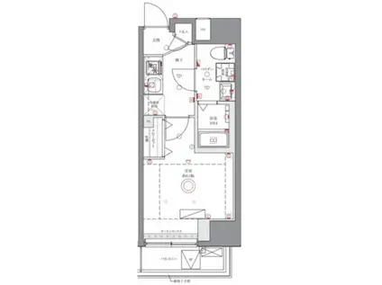 アゼスト川崎大師3(1K/9階)の間取り写真