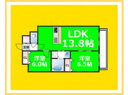 FDS GLANZ(2LDK/8階)の間取り写真