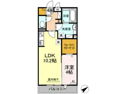 コリーヌ・MONT(1LDK/2階)の間取り写真
