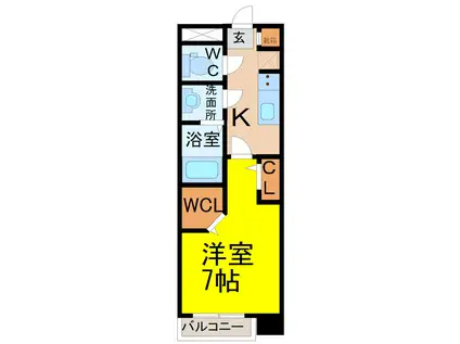 パルティール植田アネックス(1K/5階)の間取り写真