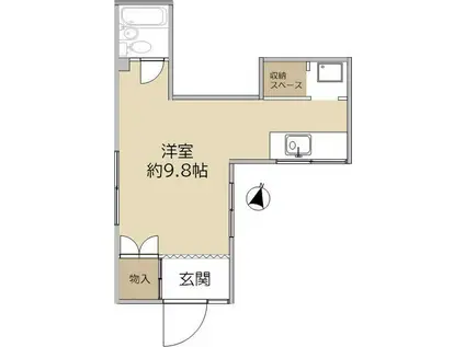 芦屋市津知町 ワンルーム(ワンルーム/1階)の間取り写真