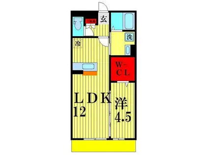 エスポワール(1LDK/1階)の間取り写真