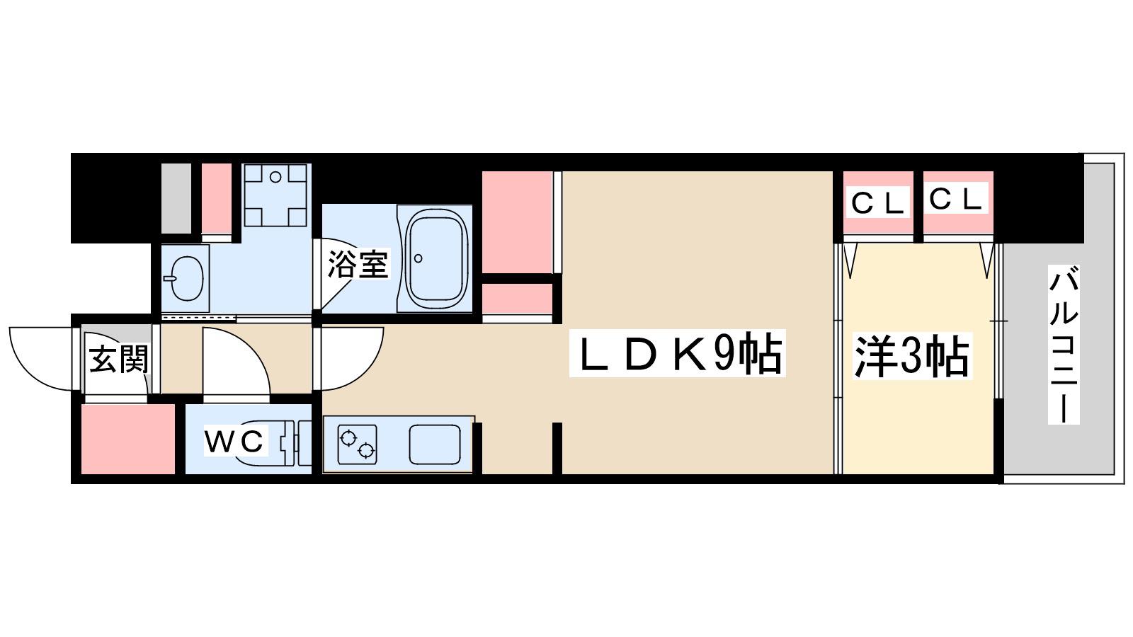 S-RESIDENCE天満橋AR(1LDK/4階)の間取り写真