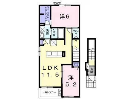 フォレスト ガーデン(2LDK/2階)の間取り写真