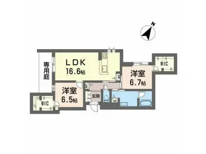 PLUMJU(2LDK/1階)の間取り写真