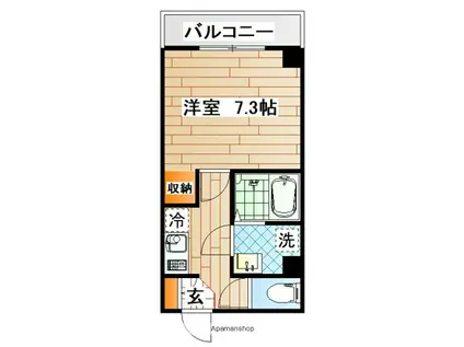 ラ・プラージュII(1K/1階)の間取り写真