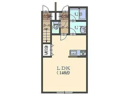 AIRIXII(ワンルーム/1階)の間取り写真