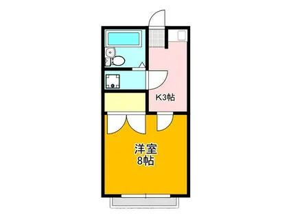 ステーションハイツII(1K/1階)の間取り写真