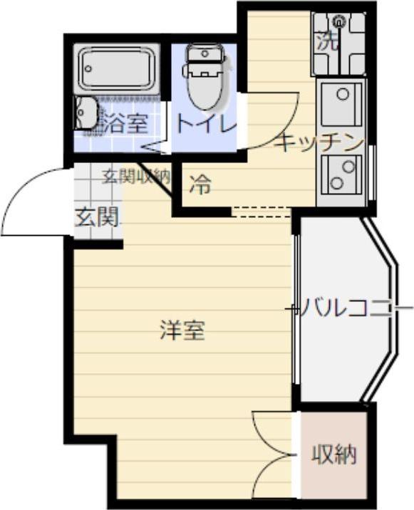 ジュネス城北新町II(ワンルーム/1階)の間取り写真