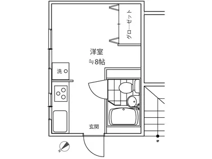 高輪マンション(ワンルーム/1階)の間取り写真