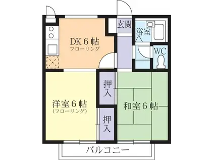 ハイツ アルティア(2DK/2階)の間取り写真