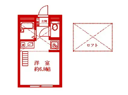 フォンテーヌ横浜(ワンルーム/1階)の間取り写真