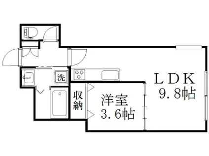 エピオス中野(1LDK/1階)の間取り写真