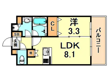 アーバネックス神戸六甲(1LDK/3階)の間取り写真