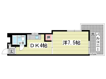大和テラス(1DK/1階)の間取り写真