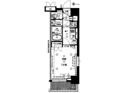プレスタイル住吉(1K/4階)の間取り写真