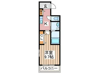 ヴァンベールIII(1K/2階)の間取り写真