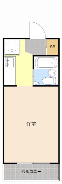 カモエKマンション(ワンルーム/1階)の間取り写真