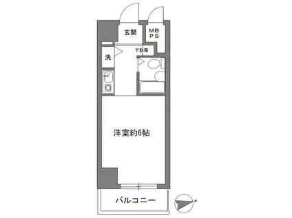 モナークマンション西川口(ワンルーム/9階)の間取り写真