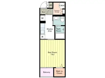 フェイバーJ.O-IV(1K/2階)の間取り写真