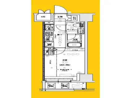 新横浜1丁目マンション(1K/8階)の間取り写真