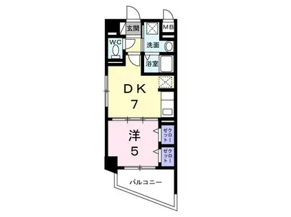 AHKS アークス(1DK/2階)の間取り写真