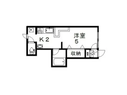 FACE1・3(1K/2階)の間取り写真