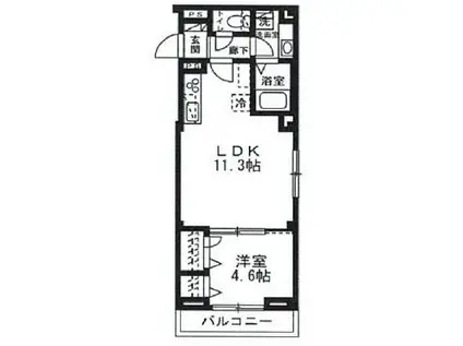LA・FELICE千葉登戸(1LDK/4階)の間取り写真