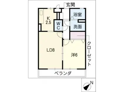 エステート香圃(1LDK/1階)の間取り写真