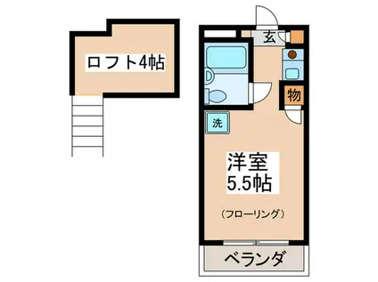 PARKAVENUEチェリーヒルズ(ワンルーム/2階)の間取り写真