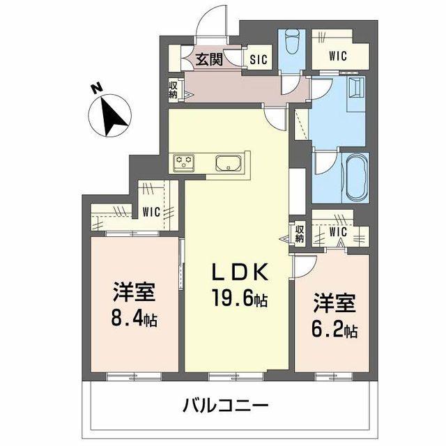 クレイエール(2LDK/3階)の間取り写真