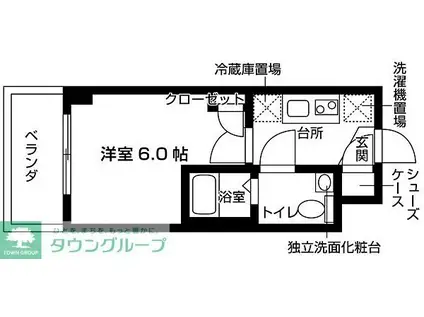 LOCS HIYOSHI(ワンルーム/4階)の間取り写真