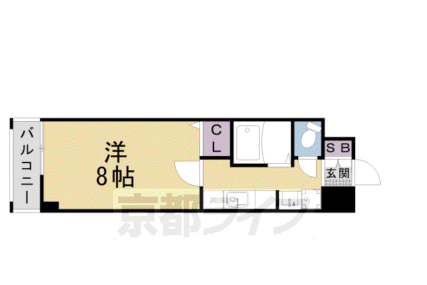 ロイヤルシティー西大路(1K/4階)の間取り写真