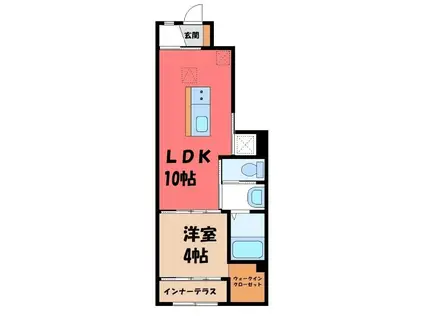 カーサ ピアッタ(1LDK/1階)の間取り写真